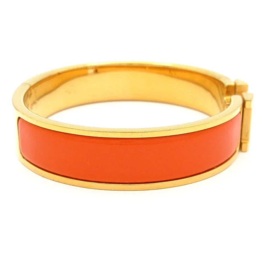 Hermès Click-Clack Ash Bangle Orange Gold